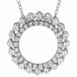 1 Carat Lab Diamond Circle Of Life Necklace In Sterling Silver