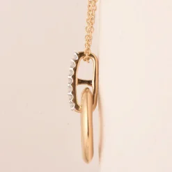 0.07 Carat Lab Diamond Circle Pendant Necklace In 14K Yellow Gold Plated Silver