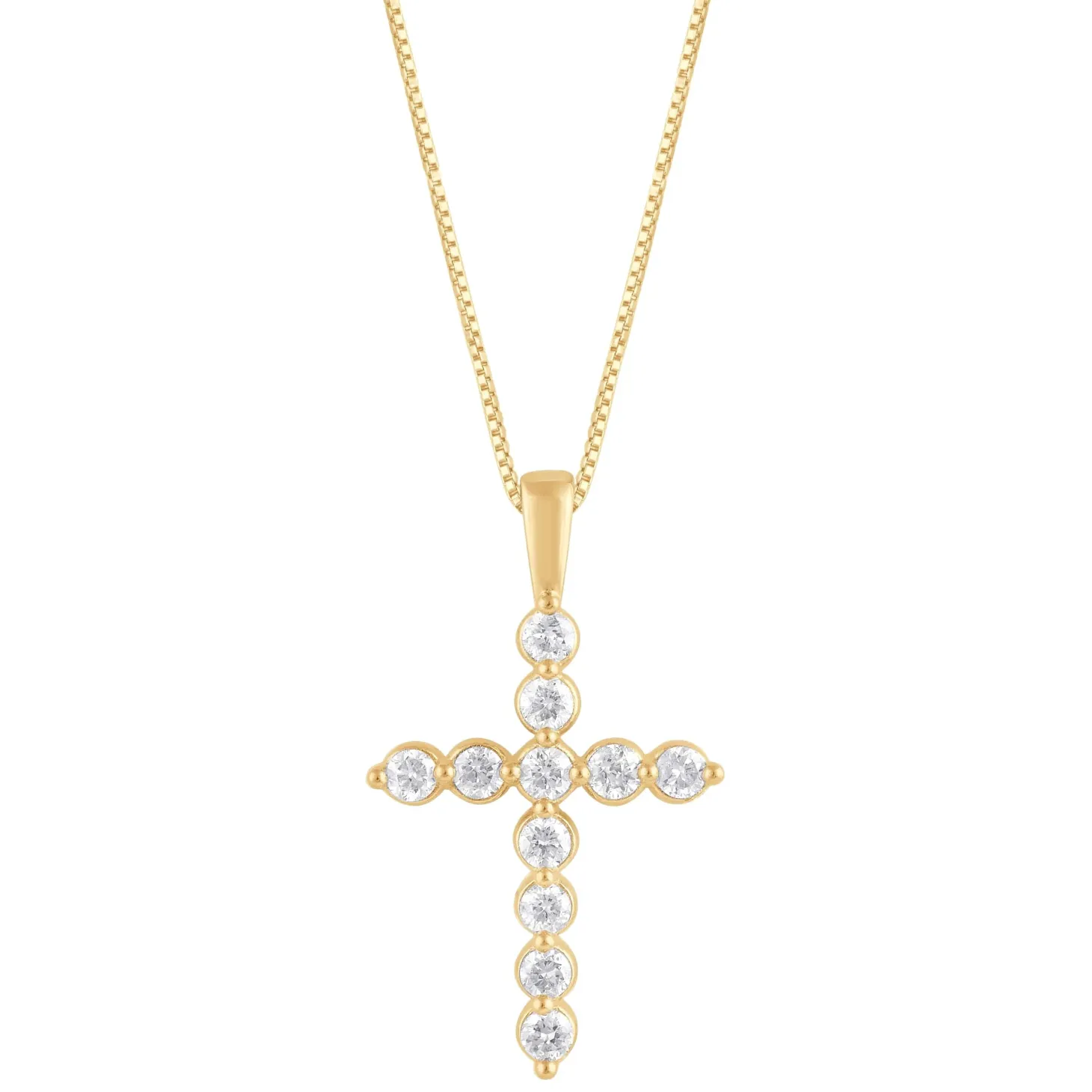 0.25 Carat Lab Diamond Cross Pendant Necklace