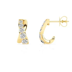 0.15 Carat Lab Diamond Half Hoop Earrings
