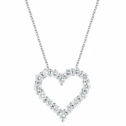 1 Carat Lab Diamond Heart Sterling Silver Necklace