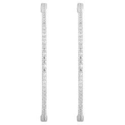 0.75 Carat Lab Diamond Hinged Hoop Sterling Silver Earrings