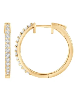 0.50 Carat Lab Diamond Huggie Hinged Hoop Earrings