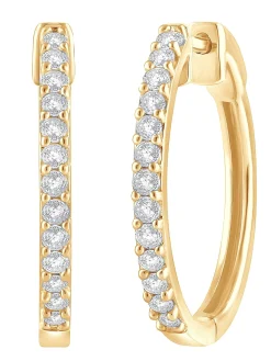 0.50 Carat Lab Diamond Huggie Hinged Hoop Earrings