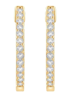 0.50 Carat Lab Diamond Huggie Hinged Hoop Earrings