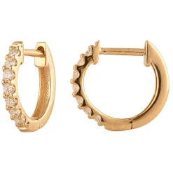 0.15 Carat Lab Diamond Huggie Hoop Hinged Earrings