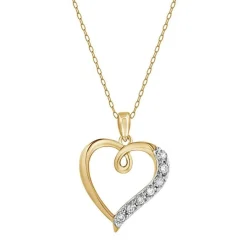 0.10 Carat Lab Diamond Open Heart Pendant Necklace
