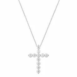 1 Carat Lab Diamonds Cross Pendant Necklace