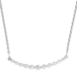 0.75 Carat Lab Diamond Smile Necklace in Sterling Silver