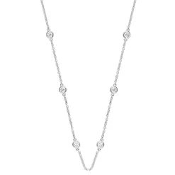 1 Carat Lab Diamond Station Necklace in Sterling Silver
