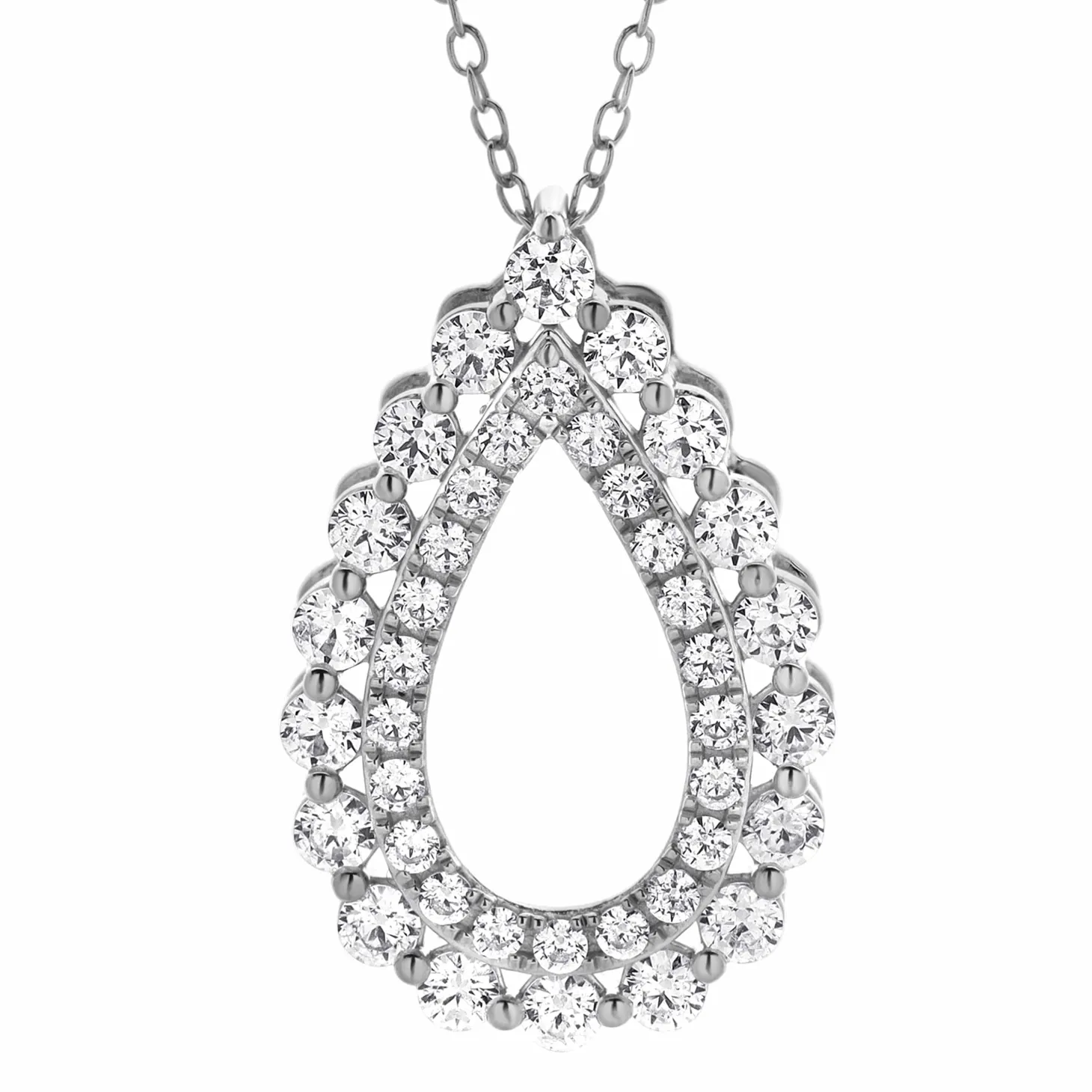 1 Carat Lab Diamond Teardrop Pendant Necklace