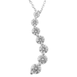 1 Carat Lab Graduating Diamond Necklace In Sterling Silver