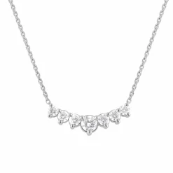 1 Carat Lab Graduating Diamond Necklace In Sterling Silver