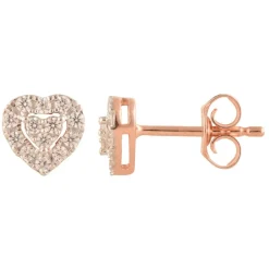 0.25 Carat Lab Halo Diamond Heart Stud Earrings