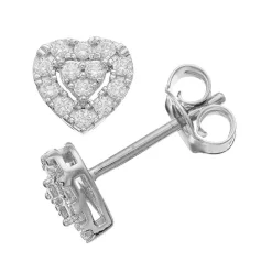 0.25 Carat Lab Halo Diamond Heart Stud Earrings