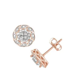 0.10 Carat Lab Miracle Set Diamond Halo Stud Earrings