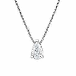 0.50 Carat Lab Pear Solitaire Diamond Necklace