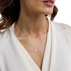 1 Carat Lab Pear Solitaire Diamond Pendant Necklace