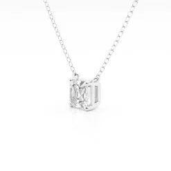 1 Carat Lab Princess Diamond Pendant Necklace In Sterling Silver