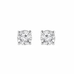0.50 Carat Lab Round Cut Diamond Stud Earrings