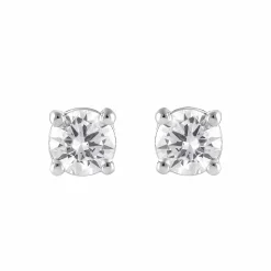 0.50 Carat Lab Round Cut Diamond Stud Earrings