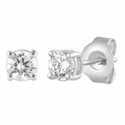 0.50 Carat Lab Round Cut Diamond Stud Earrings