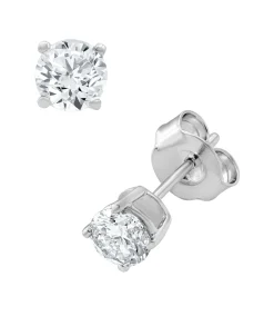0.50 Carat Lab Round Cut Solitaire Diamond Necklace Set
