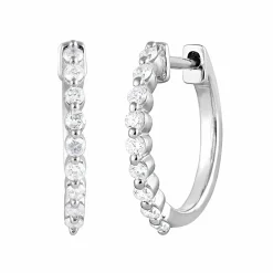 0.25 Carat Lab Single Row Diamond Hoop Earrings