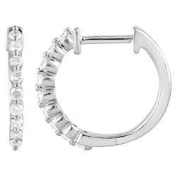 0.25 Carat Lab Single Row Diamond Hoop Earrings