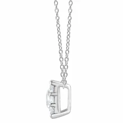 1 Carat Lab Square Cluster Diamond Pendant Necklace In Sterling Silver