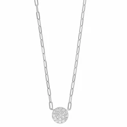 0.33 Carat Lab Sterling Silver Round Cluster Diamond Necklace