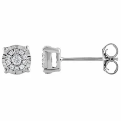 0.10 Carat Miracle Set Lab Diamond Halo Earrings