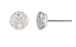 1 Carat Round Cut Lab Diamond Cluster Stud Earrings In Sterling Silver