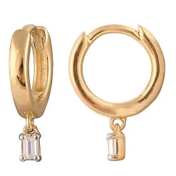 1 Carat Round Cut Lab Diamond Huggie Hoop Earrings