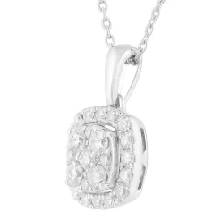 1 Carat Round Lab Halo Diamond Pendant Necklace
