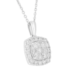 1 Carat Round Lab Halo Diamond Pendant Necklace