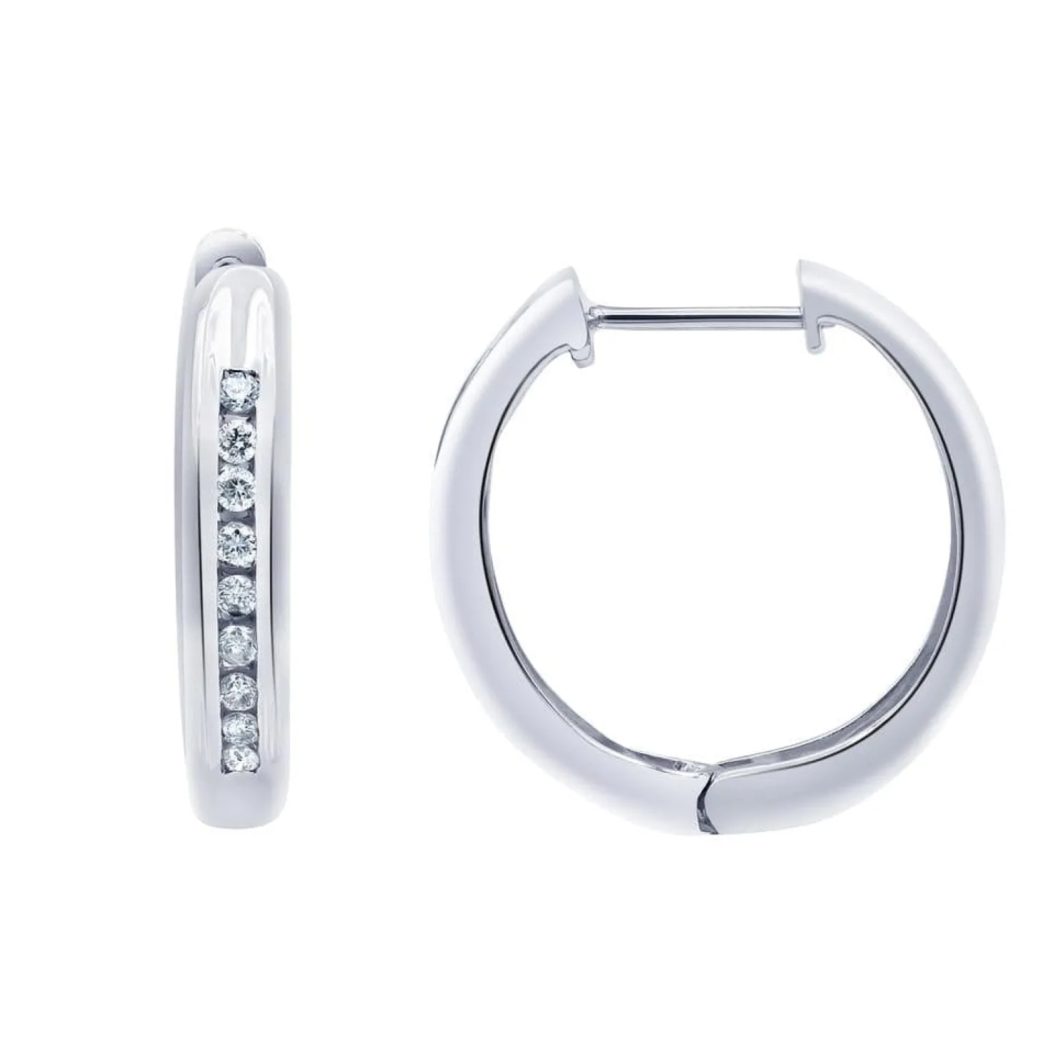 0.25 Carat Single Row Lab Diamond Hoop Earrings in Sterling Silver