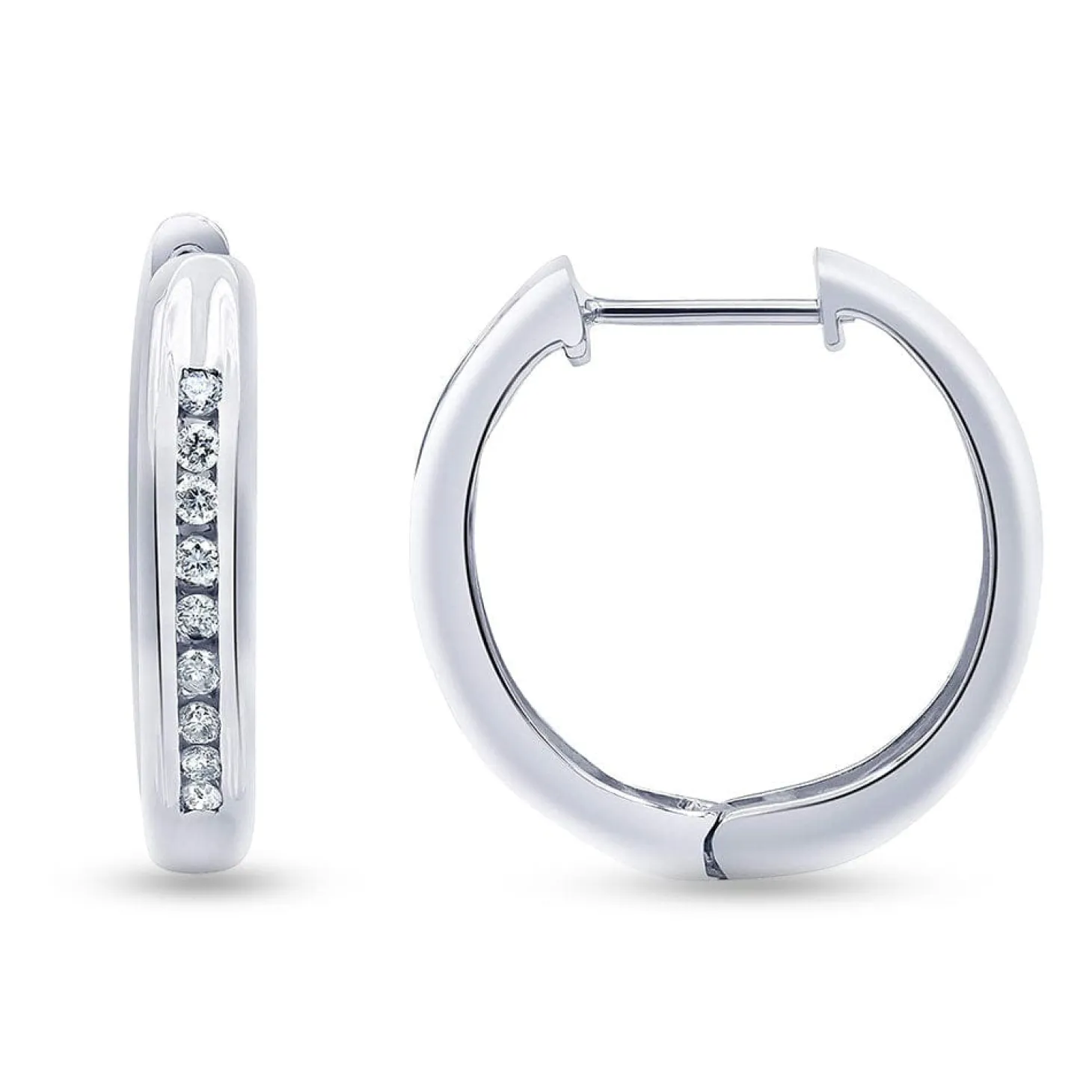 0.25 Carat Single Row Lab Diamond Hoop Earrings in Sterling Silver