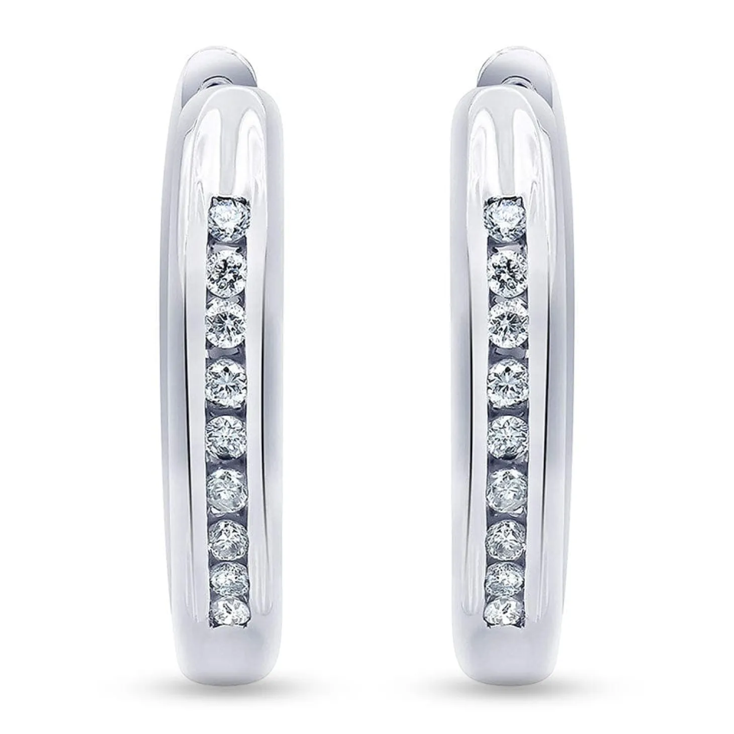 0.25 Carat Single Row Lab Diamond Hoop Earrings in Sterling Silver