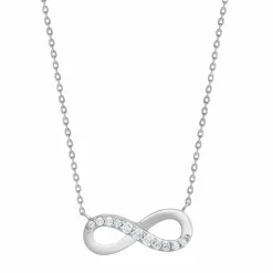 0.10 Carat Sterling Silver Lab Diamond Infinity Pendant Necklace