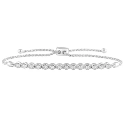 0.25 Carat Sterling Silver Lab Diamond Bolo Bracelet