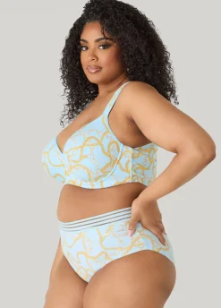 Chain Print Plunge Butterfly Bra