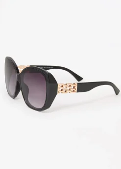 Chain Trimmed Square Sunglasses