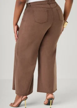 Chambray Wide Leg Pants