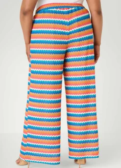 Chevron Knit Wide Leg Pants