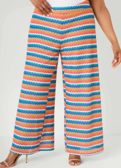 Chevron Knit Wide Leg Pants