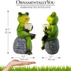 Coffee Frog Garden Statue