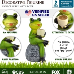 Coffee Frog Garden Statue