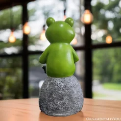 Coffee Frog Garden Statue