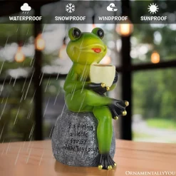 Coffee Frog Garden Statue